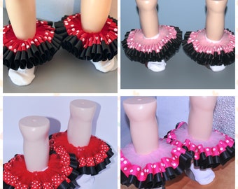 Polka Dot Tutu Ankle Socks: Detachable Baby Girl Socks, Minnie Mouse Theme