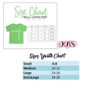 May include: A size chart for toddler short-sleeve tees, with measurements in inches and weight in pounds. The chart includes sizes 2T to 5T, with corresponding width, length, and weight ranges. A youth size chart is also included.