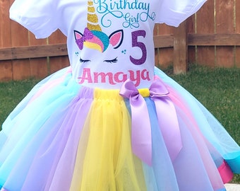 Unicorn Tutu, Unicorn outfit  Outfit birthday shirt, First 1st 2nd 3rd 4th 5th 6th 7th Unicorn Birthday Tutu, Blue tutu, Aqua tutu