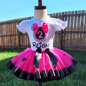 Minnie Mouse Birthday Outfit Minnie Mouse hot pink outfit, Minnie mouse outfit, 1st birthday Minnie outfit, 2, 3 4 5, 6