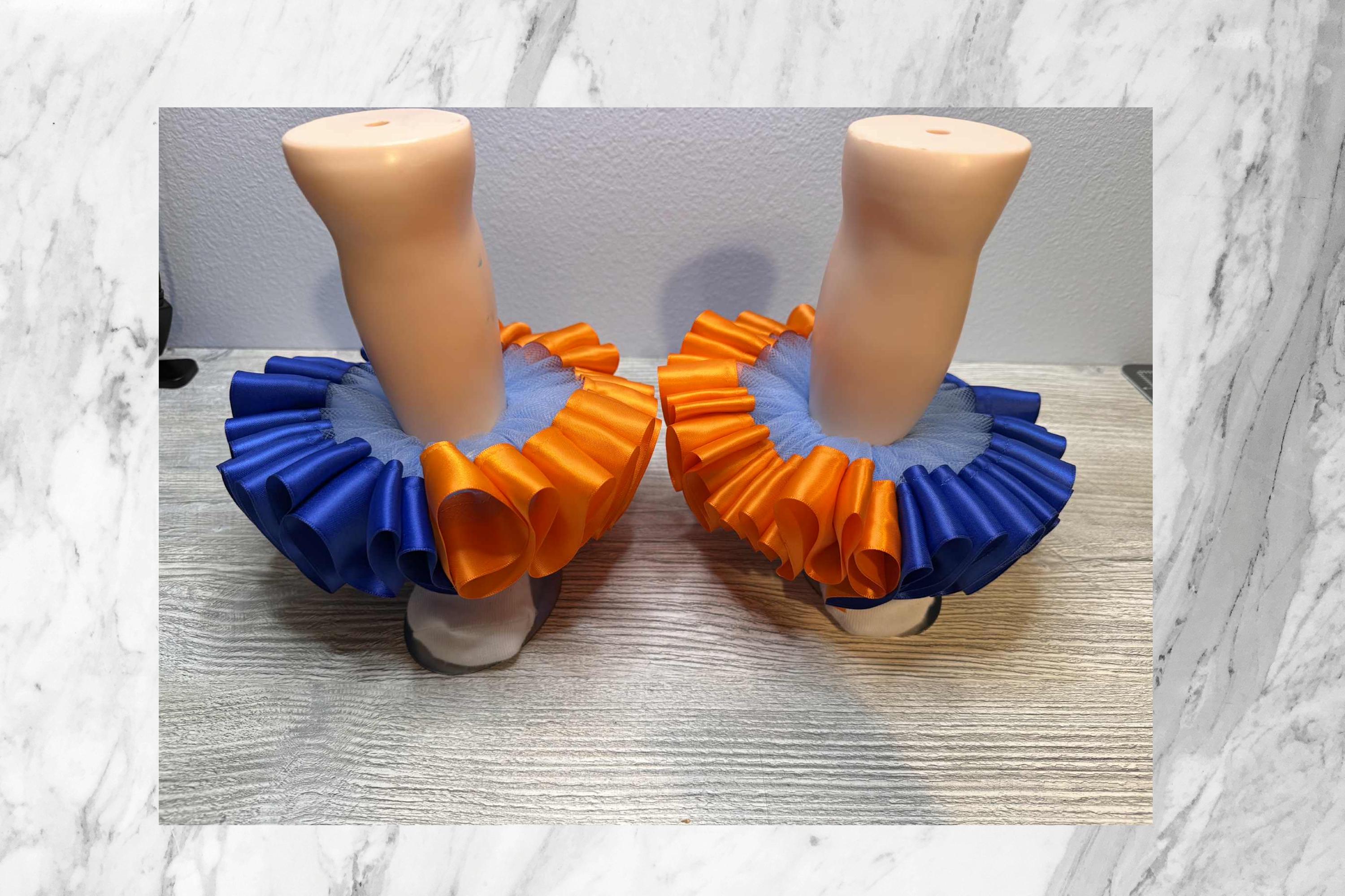 Detachable Ruffle socks Blue Orange Girls, Babies Adult