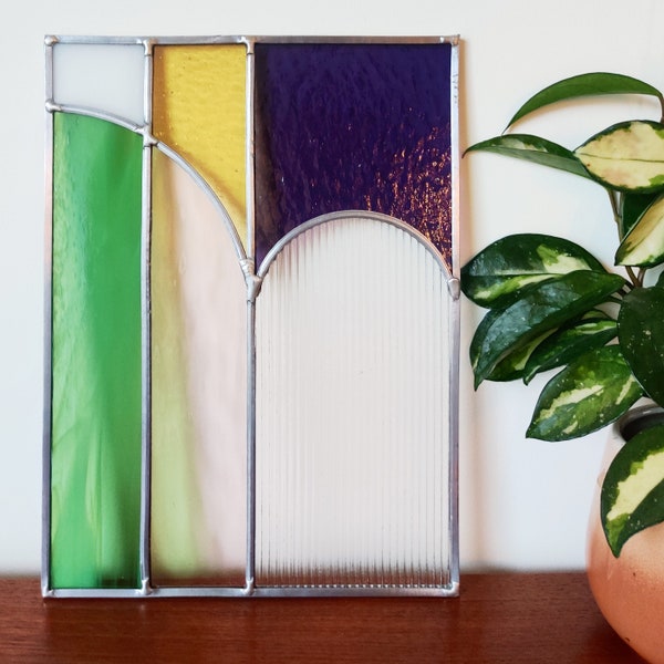 Glas in lood decoratie in Art Deco stijl met een moderne twist