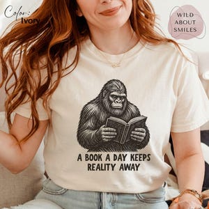 Sasquatch Reading Shirt, Cryptid T-Shirts