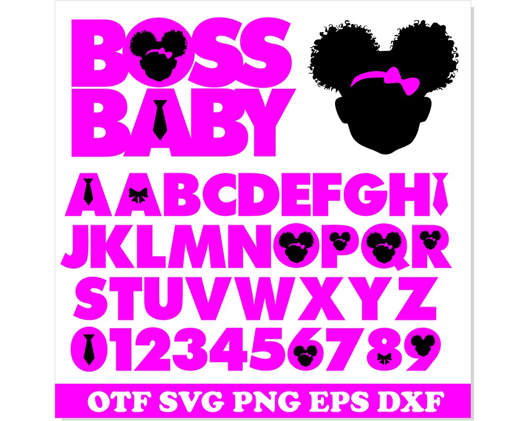 African American Boss Baby Girl Font SVG PNG, Boss Baby Girl Font TTF ...
