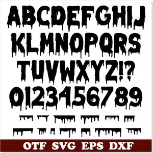 Dripping font SVG, Dripping borders svg cricut, Dripping font TTF, Dripping Blood svg, Dripping svg, Halloween font svg, Horror Font