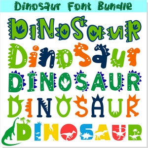 Dinosaur Font Bundle | Dinosaur Font SVG Cricut, Dinosaur Font TTF, Dino Font svg, Dinosaur svg, Dinosaur Birthday svg, Dino name svg