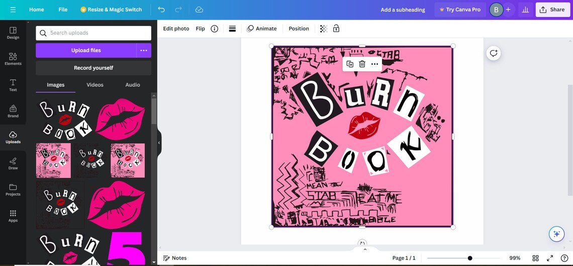 Burn Book Cover Logo Lips SVG PNG Burn Book Svg, Burn Book Png, Burn