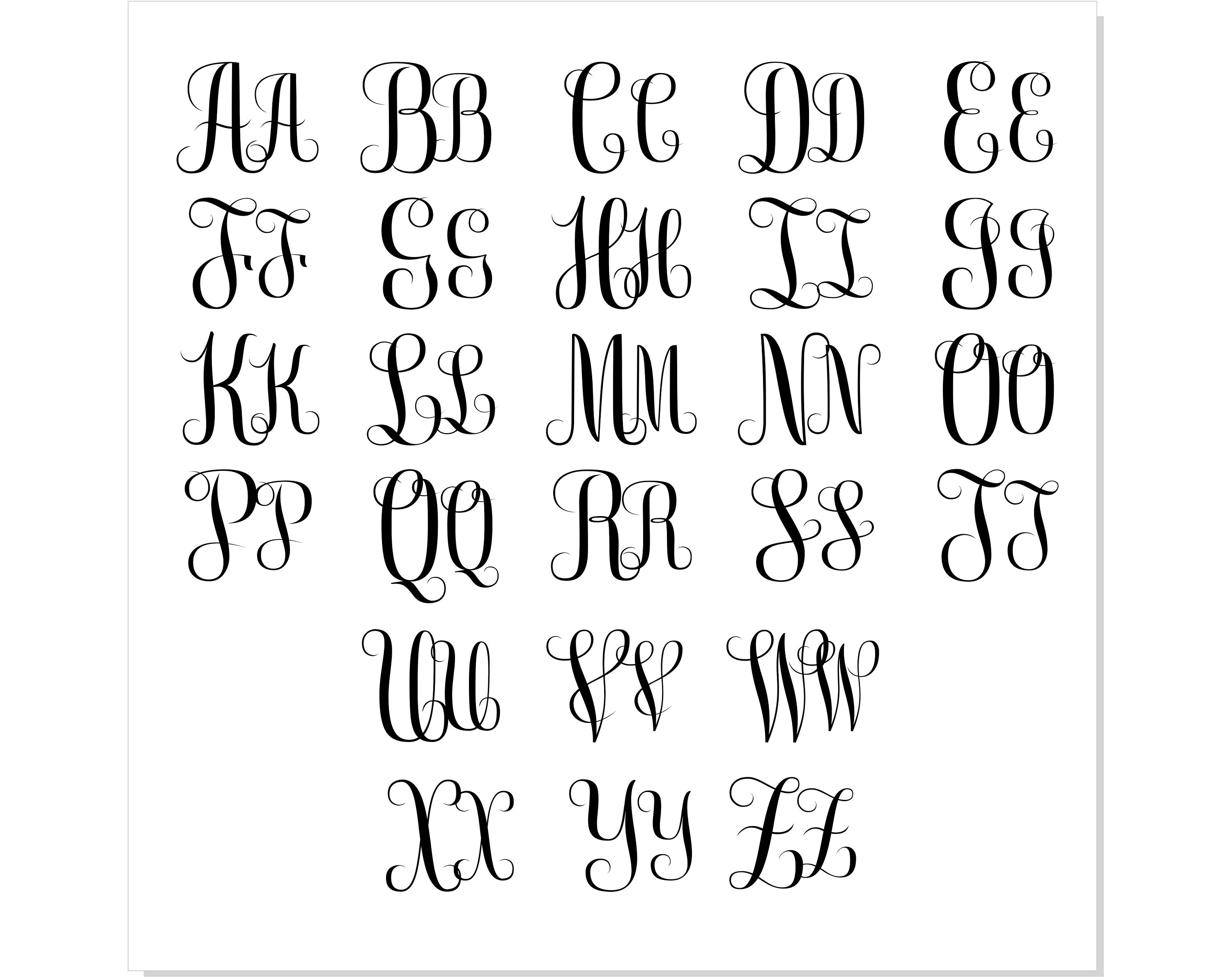 Fancy Cursive Monogram Font SVG OTF Calligraphy Monogram Font Svg ...