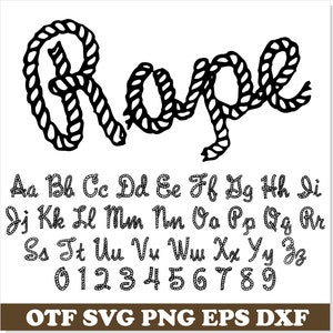 Fuente de cuerda TTF SVG, fuente de cuerda de vaquero occidental Fuente de escritura a mano Letras de cuerda svg Fuente occidental Otf Cowboy Svg Letras Fuente occidental Fuente Cricut