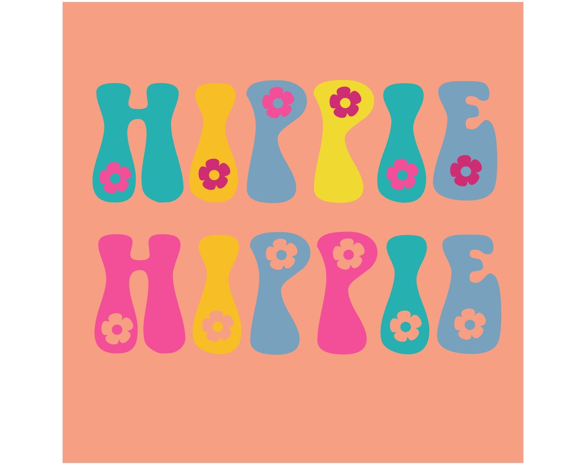 Hippe Name Lettering Flower Hippie Font OTF SVG, Flower Font Svg, Groovy Font Svg, Hippie ...