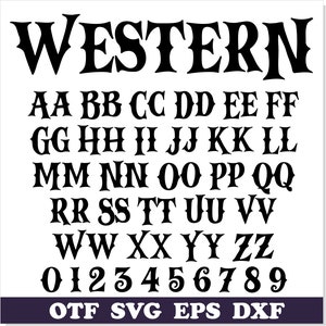 Fonte Ocidental TTF SVG Сricut, Fonte Old West, Fonte Cowboy svg, Fonte Rodeo, Fonte Halloween, Letras ocidentais svg, Fonte Circus svg, Cowboy svg