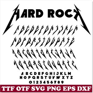 Fuente Hard Rock TTF, Fuente Hard Rock SVG, Fuente Heavy Metal, Fuente Rock png, Fuente Rock svg, Fuente Music svg, Fuente Music Metal, Fuente Party