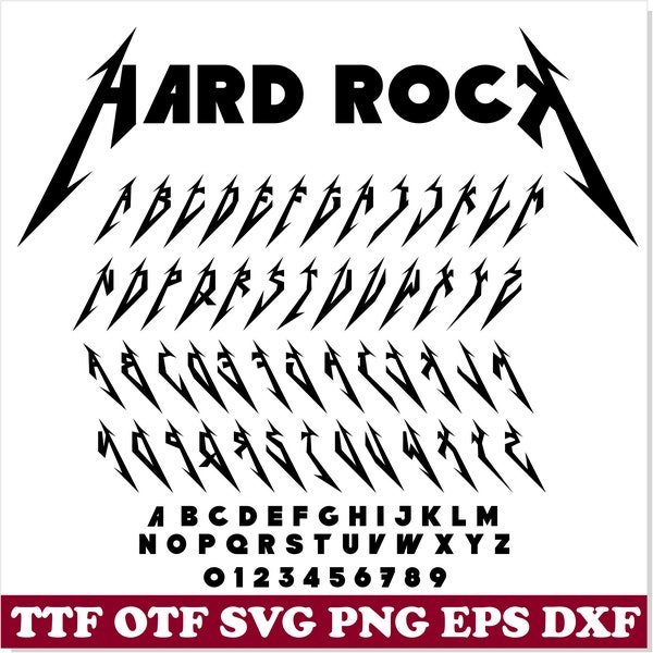 Hard Rock Font TTF, Hard Rock Font SVG, Heavy Metal Font, Rock Font png, Rock Font svg, Music svg font, Music Metal Font, Party font