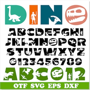 Dinosaur Font TTF, Dinosaur Font SVG, Dino Font, Baby font, Dinosaur letters svg Cricut Kids font, Dinosaur Birthday svg, Dinosaur name svg