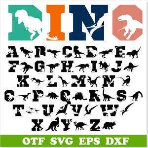 Dinosaur Font TTF, Dinosaur Font SVG, Dino Font, Varsity font, College font, Dinosaur name svg Dinosaur Silhouette Font Dinosaur letters svg