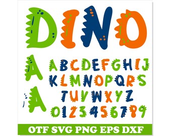 Dinosaur Font SVG Layered, Dinosaur Font PNG, Dinosaur Font TTF, Dinosaur letters svg, Dinosaur svg, Dino Font svg ttf png Cricut Canva