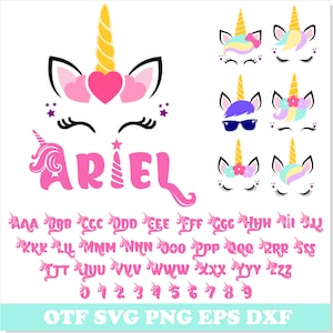 Unicornio Personalizar DIY, Unicorn Font svg, Unicorn Face svg, Unicorn Name svg, Unicorn svg Cricut, Unicorn Birthday svg, Unicorn cards svg