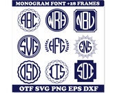 28 Frames & Circle Monogram Font SVG TTF | monogram frames svg, monogram font svg cricut, circle monogram font svg png ttf, frames svg