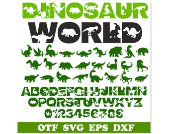 Dinosaur Font SVG Bundle, Dino Font TTF, Dinosaur SVG Cricut, Dinosaur Font svg, Dinosaur letters svg, Dino Font svg, Boys Fonts, Baby Font