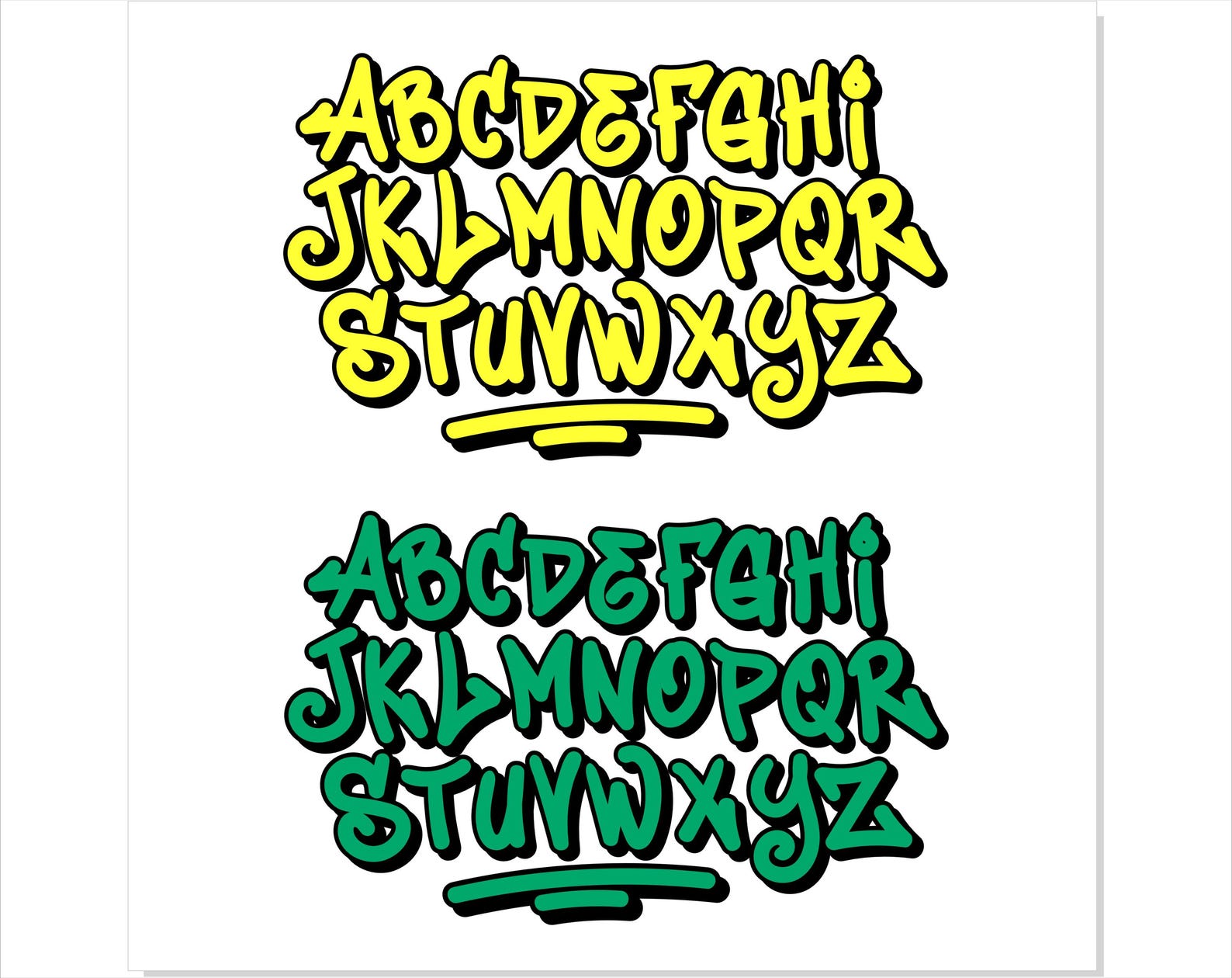 Graffiti Letters PNG SVG Bundle - 9 Сolor Street Art Alphabets Letters ...