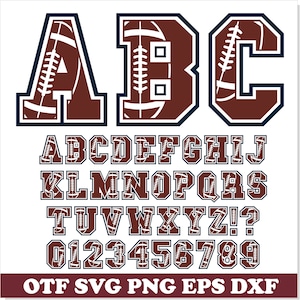 American Football Font SVG PNG TTF, American Football svg, Football font png, Football font svg Cricut, Football shirt svg, Football svg