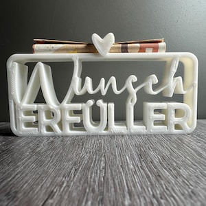 Wunsch Erfüller Geldgeschenk aus 3D Druck für Hochzeit Geburtstag Taufe Herz Geld Geschenk