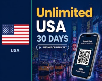 Obegränsat eSIM i USA — 30 dagar | Rese-eSIM | Omedelbar leverans