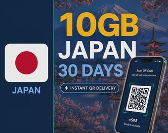 Japan eSIM 10 GB — 30 dagar | Rese-eSIM | Omedelbar leverans