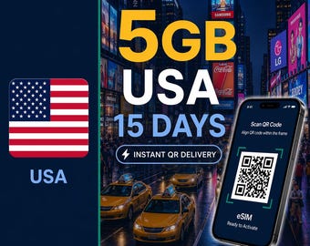 USA eSIM — 5GB for 15 Days | Instant QR Delivery | No Roaming | Travel Data Plan