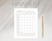 Minimalist Monthly Planner, Monthly Schedule, Monthly Agenda, Letter/A4/Half Letter/A5