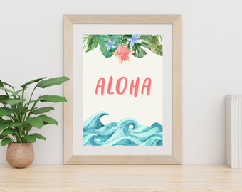 Moana Tropical Party Signs, Moana Birthday Party, Table Numbers, Printable Signs, Instant Download