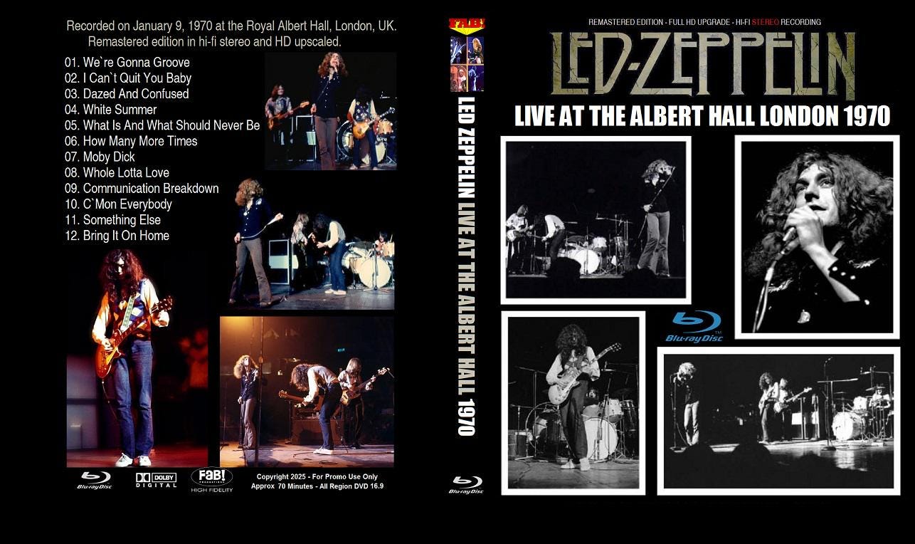 LED ZEPPELIN: Live at the Royal Albert Hall 1970 Blu Ray - Etsy
