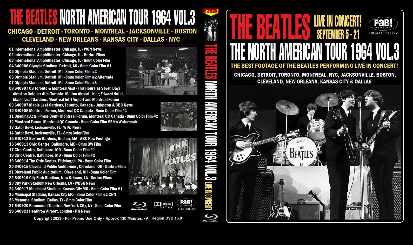 THE BEATLES: the North American Tour 1964 Vol.3 Blu-ray - Etsy