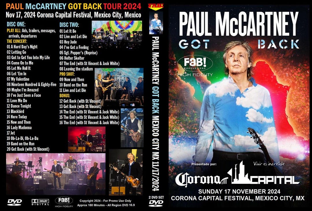 PAUL Mccartney GOT BACK Corona Capital Festival Mexico With St