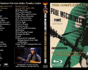 PAUL Mccartney UNPLUGGED Complete 1991 Blu-ray - Etsy