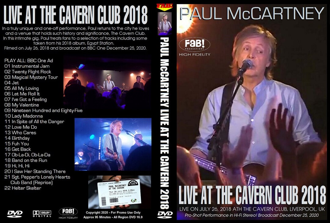 その他 FIGHTING CLUB LIVE at McCartney 2017 PAUL Mccartney LIVE at the Cavern Club 7/26/2018 Dvd - Etsy