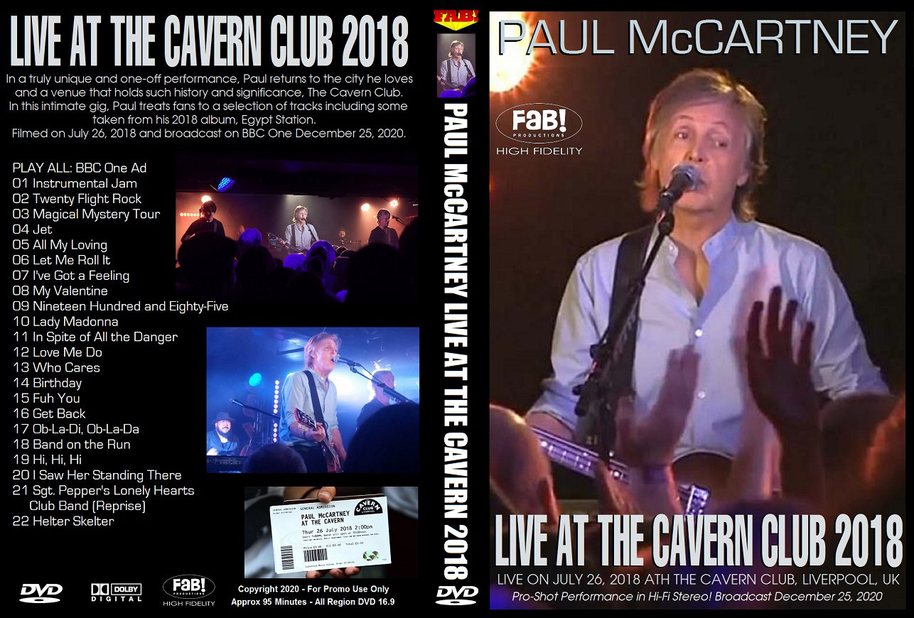 PAUL Mccartney LIVE at the Cavern Club 7/26/2018 Dvd - Etsy