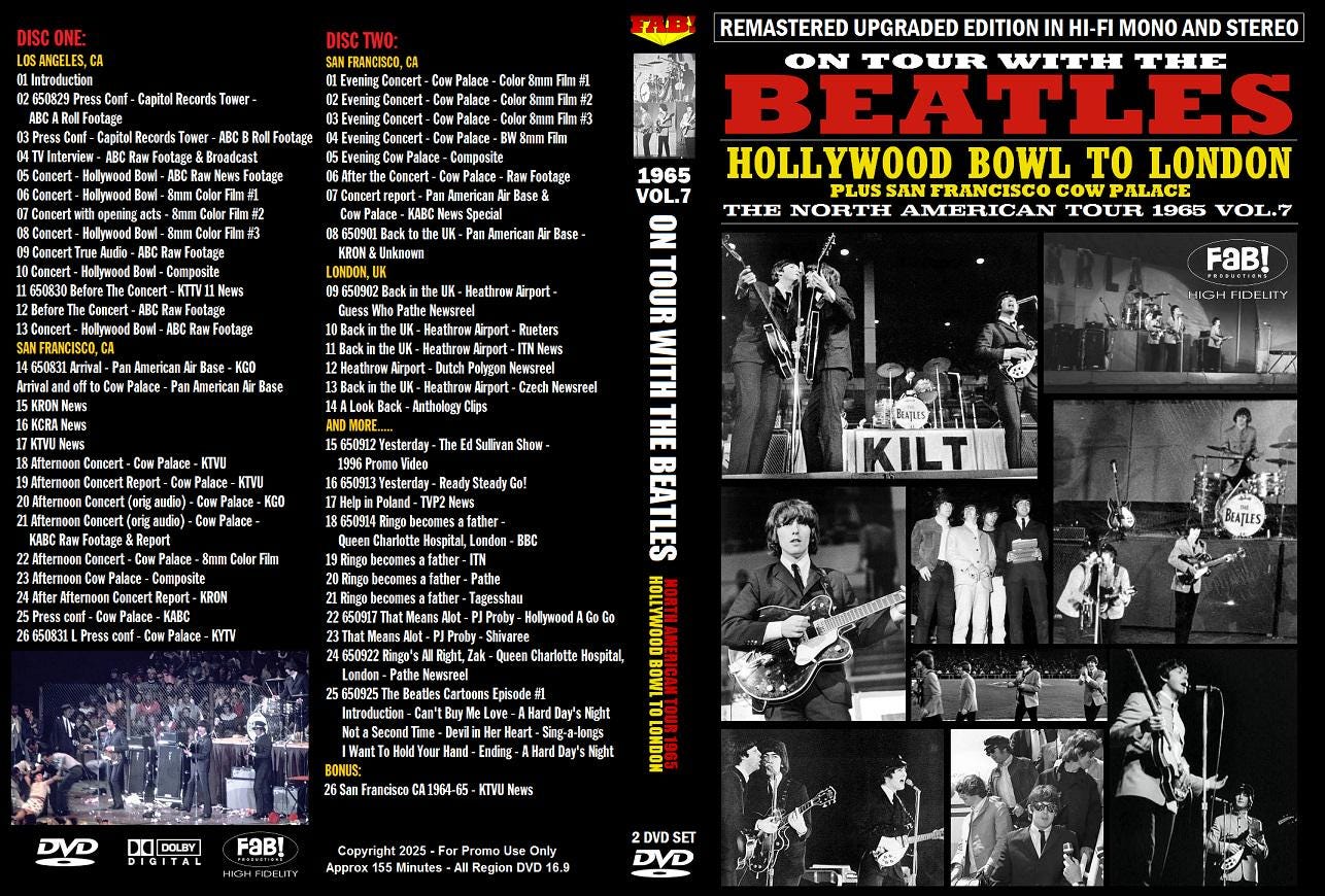 THE Beatles: on Tour With the Beatles USA 1965 Tour Vol.7 2 DVD - Etsy