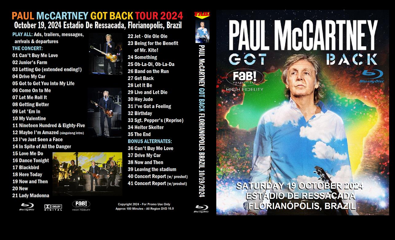 PAUL Mccartney Got Back FLORIANOPOLIS Brazil 10/19/2024 Blu