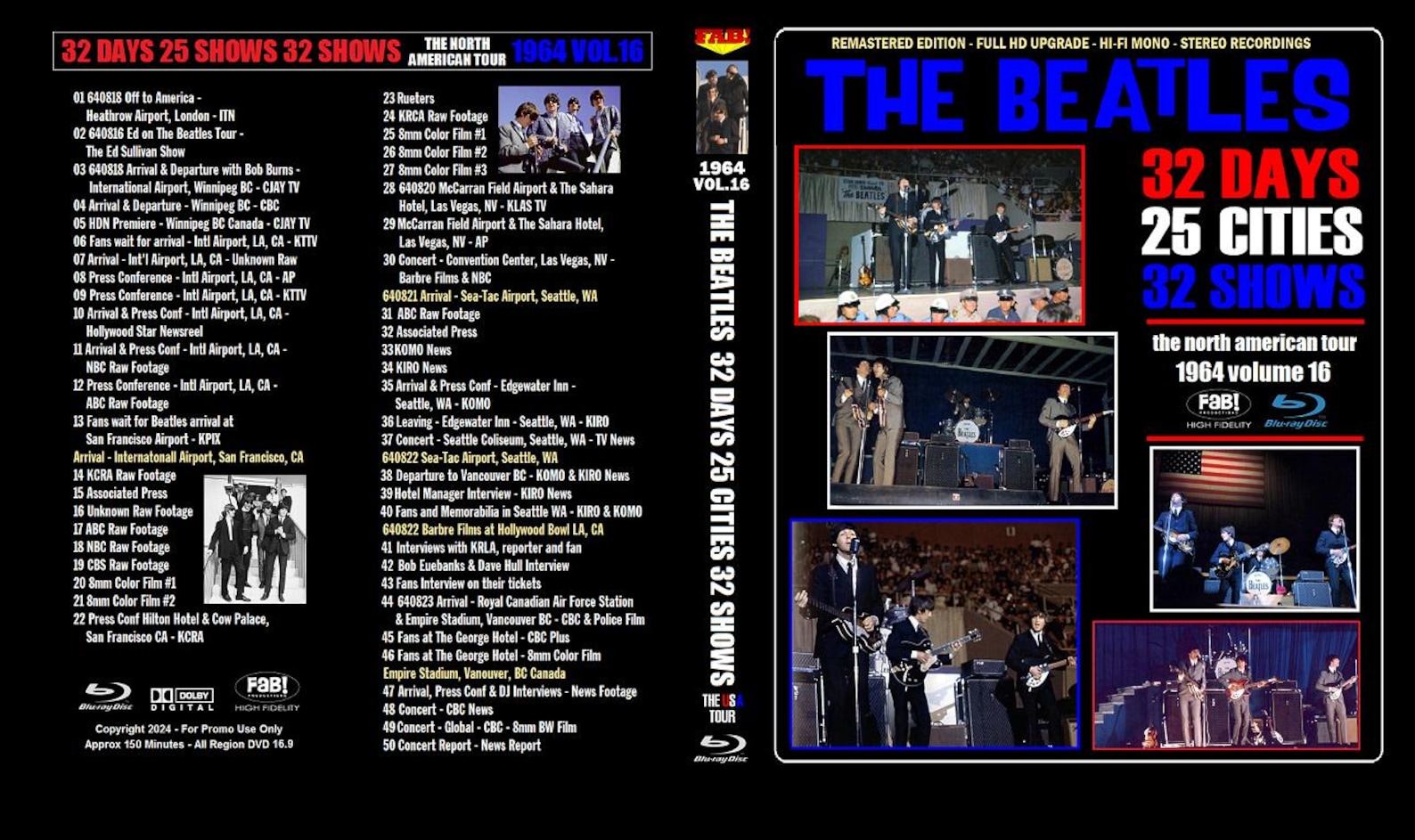 The BEATLES: 32 Days 25 Cities 32 Shows the USA Tour 1964 Vol.16 Blu ...