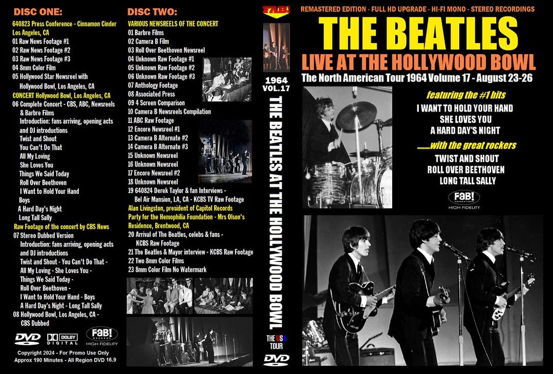 The BEATLES: Live at the Hollywood Bowl 1964 Vol.17 USA Tour 2 DVD  