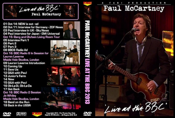 PAUL Mccartney LIVE at the BBC 2013 Dvd - Etsy