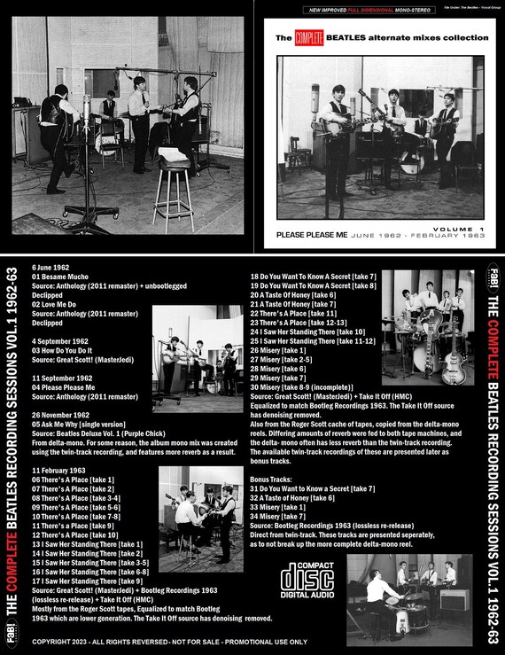 The BEATLES: the Complete Recording Sessions Vol.1 1962-63 Please
