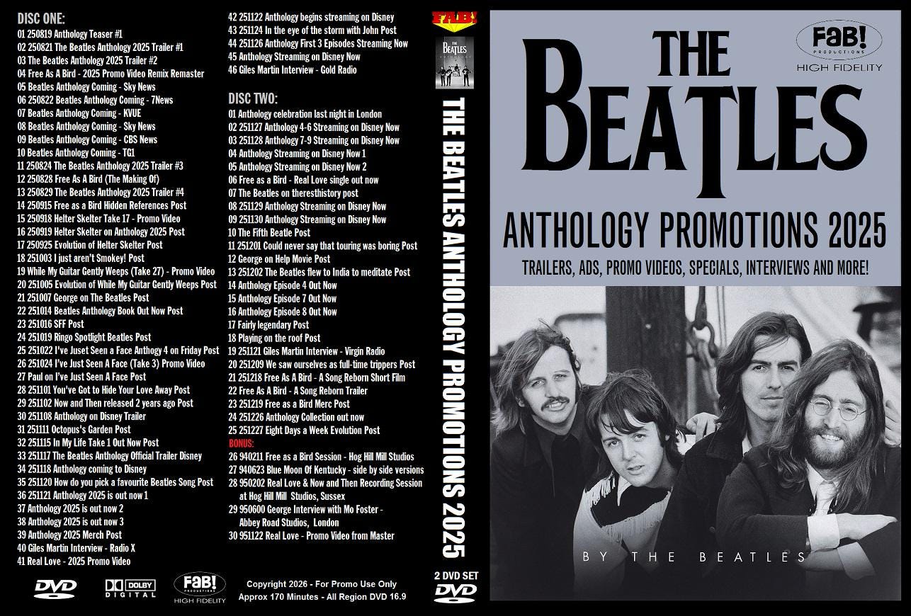 THE BEATLES: Anthology Promotions 2025 2 DVD - Etsy