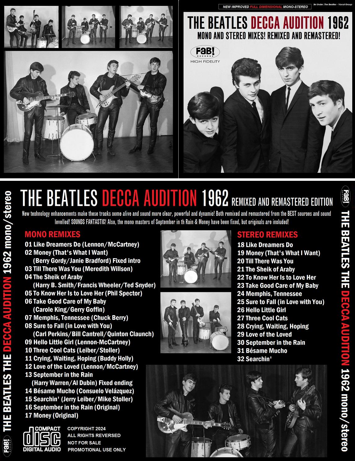THE BEATLES: the Decca Audition 1962 Mono & Stereo Remixed CD - Etsy