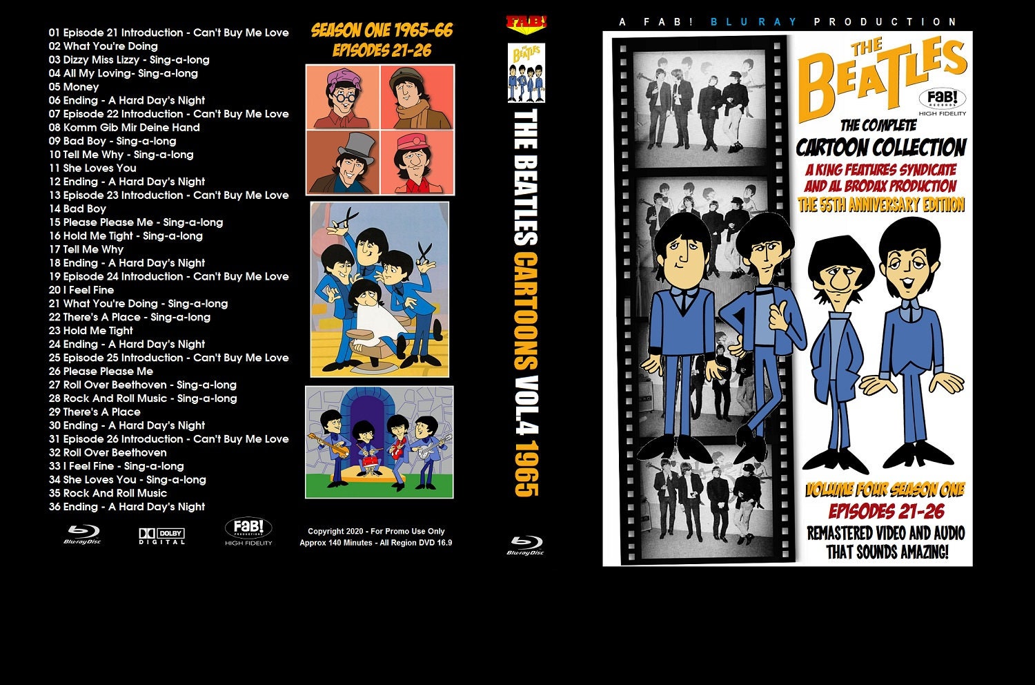 THE BEATLES CARTOONS Remastered 55th Anniversary Blu-ray