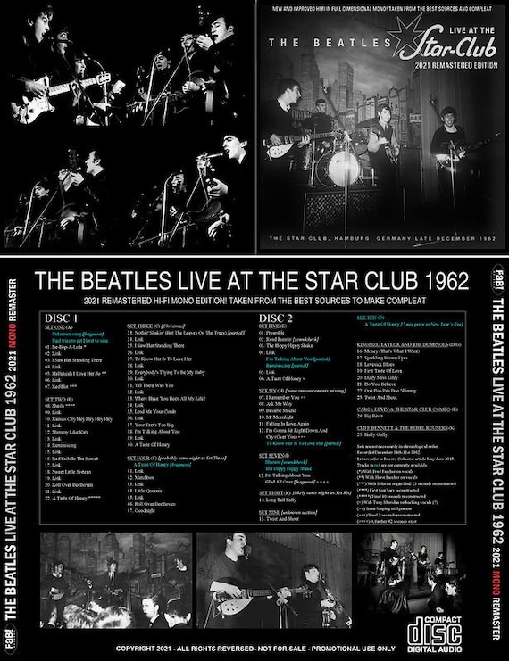 THE BEATLES: Live at the Star Club 1962 - 2021 Mono Remaster 2 CD
