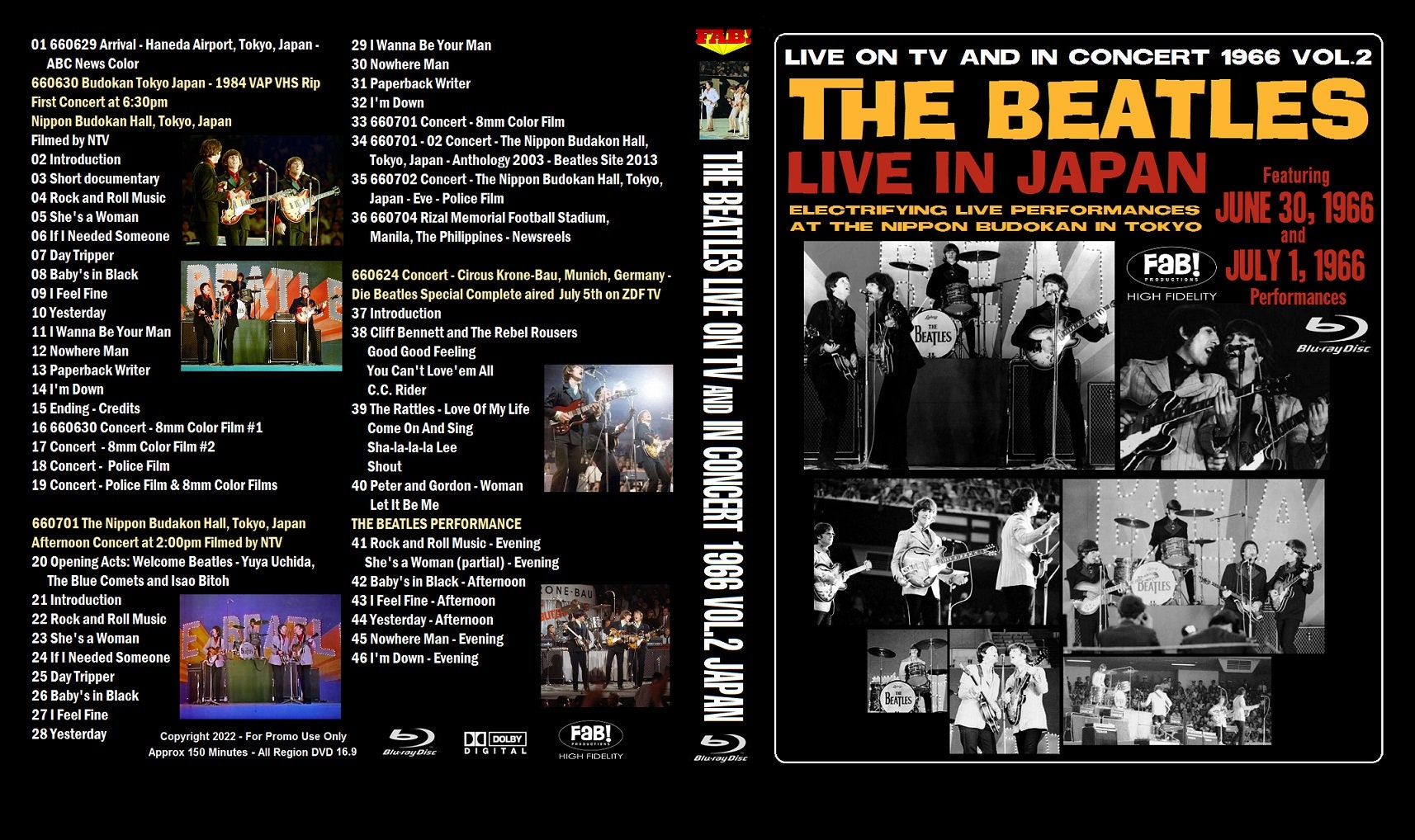 THE BEATLES: Live on TV and in Concert 1966 Vol.2 Tokyo Japan
