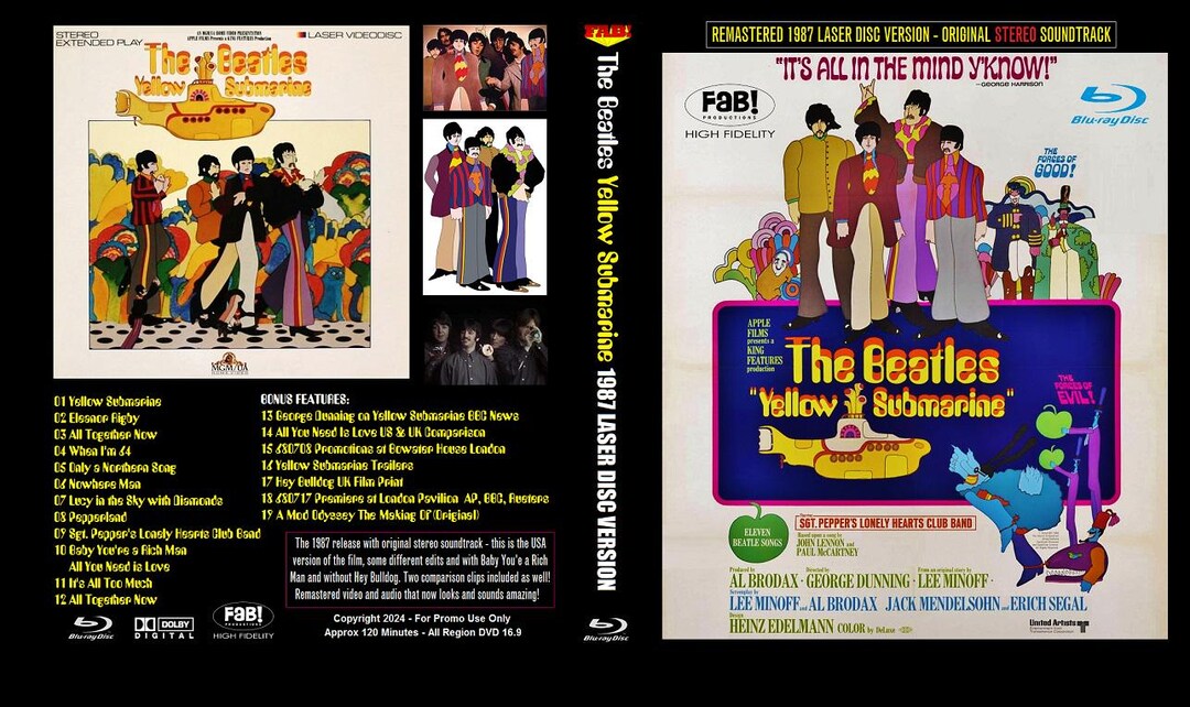 THE BEATLES Yellow Submarine 1987 Laser Disc Version Bluray Etsy