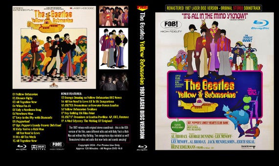 THE BEATLES: Yellow Submarine 1987 Laser Disc Version Blu-ray - Etsy